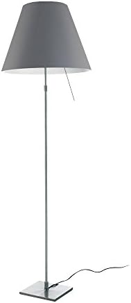 Costanza Terra Floor Lamp Telescope/Dimmer concrete grey/brushed/frame aluminium/foot 18cmx18cm