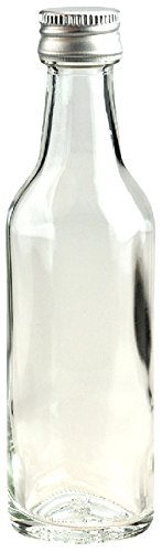 40 leere Mini Glasflaschen „Lina“ 50 ml Glasfläschchen kleine Flaschen incl. Schraubverschluss, Likörflaschen zum selbst Abfüllen Schnapsflaschen Essigflaschen Ölflaschen - 2