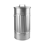 mülleimer metall GRÖßE UND MAßE: Die Tonne hat eine Füllmenge von 46 Liter und eine Gesamthöhe von 63,8 cm / Eimer: Höhe 59 cm, Ø 31,7 cm / Eimer mit ausgestellten Griffen: Ø 43,5 cm / Deckel: Höhe 5 cm, Ø 33,3 cm