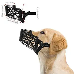 Western Era Adjustable Muzzle, Mouth Cover for Dogs/Puppy (Black) (Medium)