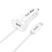 Produktbild iKits USB C Charger Dual Port Auto - Ladegerät ragbare KFZ Ladegerät USB ladegerät, 3A USB C Kabel für Nexus 6P/5X, Apple MacBook, Google Pixel, Samsung S8 & More,1A Port für iPhone und Weiße