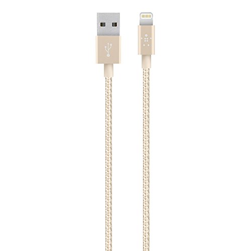 Belkin Premium MixIt Metallic Lightning Lade/Sync-Kabel (1,2m, geeignet für iPhone 5/5c/5s, iPhone 6/6s/6 Plus/6s Plus, iPhone 7/7 Plus, iPhone SE, iPad Air 2, iPad Pro) gold