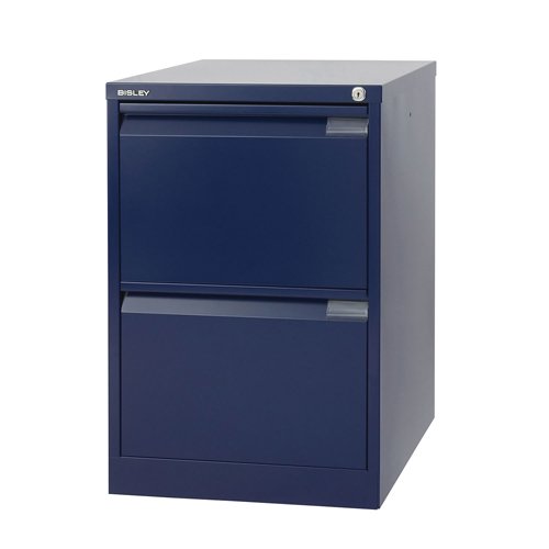 Bisley Filing Cabinet BS2E 2 drawer H711xW470xD622mm Steel - Color: Oxford Blue