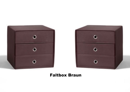 Faltbox 2-er Set mit 3 Schüben Faltboxen Organizer Aufbewahrungsbox Schubkästen (Natur) - 4