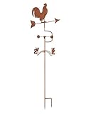 Artikel: Gartendekoration Nostalgie Wetterhahn Standfuss Hahn Garten Dekoration Eisen Wetterfahne Rost