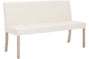 vidaXL Banco de Cuero Sintético 139,5 cm Color Crema Asiento Taburete Silla Banquillo Banquito Sillón Mueble Mobiliario Hogar Salón Comedor Cocina