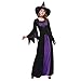 Produktbild JXQ-N Halloween Hexe Kostüm Damen Horror Vampir-Kostüm Zombie Geisterbraut Kostüm Lila Schwarz Nachtclub Party Cosplay Irregular Maxikleid