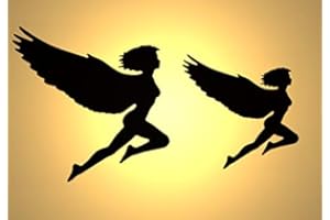 SOLITARYDESIGN Vintage Shabby Chic stencil Angels fairy two sizes A4 297x210mm for furniture wall art