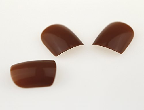 ArtPlus 3 Boxes of 24pcs Milk Coffee False Nails French Manicure Full Cover Sports Medium Length with Adhesive Tabs Pressed On and Glue Fake Nails - 7