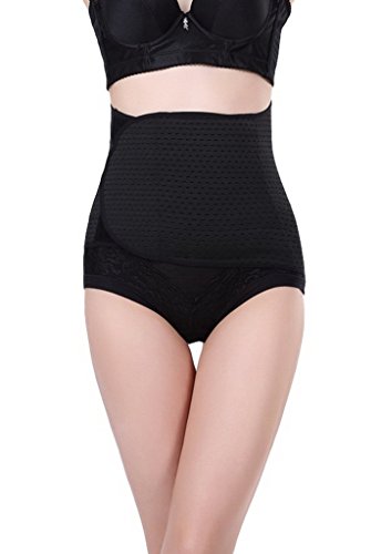 Bigood Women Postpartum Belly Belt Waist Shaper Abdomen Support Girdle Black