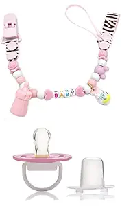 Baby Soother with Chain 1Pcs Baby Pacifier Clips Children for Baby Present Baby Clip Nipple Clips Newborn Dummy Holder for Teethers (Pack of 1) Soother (Multicolor) DL-01116