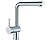 Produktbild Blanco Linus-S Küchenarmatur - Einhebelmischer mit ausziehbarer Schlauchbrause, Hebel links, metallische Oberfläche, Edelstahl finish, Hochdruck, 1 Stück, 514017