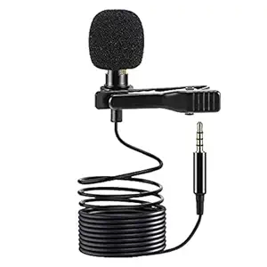 BONIFA Dynamic Lapel Collar Mic Voice Recording Filter Microphone for Singing YouTube Smartphones, Black.0