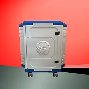 POWEREST Moduled Plastic Inverter Battery Trolley with Door Facility & 5 Wheels BlueWhite