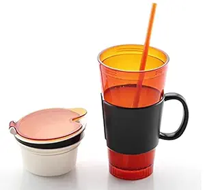 Perpetual Bliss Snack and Drink Cup 2 in 1/with Handle/Excel Size/Return Gift for Kids Birthday Party-Multi Color