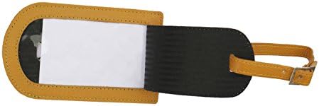 Luxury Leather Suitcase Luggage Baggage Tag, Mustard Chelsea Calf Leather