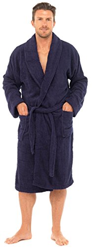 Herren Luxus 100% Baumwoll-frottee Bad Robe Bademantel Gewickelt Nachtwäsche HT566