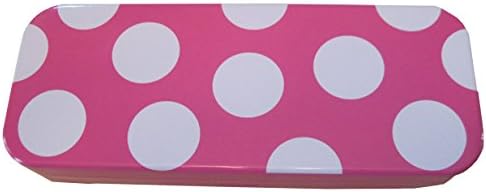 Pink and White, Tin, Eco-friendly, Mini Pencil Box. Use As Pencil, Jewelry, Gift, Candy, Baby Shower, Make-up, Wedding Favor or Birthday Gift Box