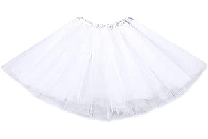Flovel Damen Tüllrock Tütü Rock Minirock Lagen Petticoat Tanzkleid Dehnbaren Ballettrock Tüllrock Elastischer Tutu Rock für Party Prom Halloween Kostüme Tanzen