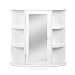 Produktbild HOMFA Landhaus Spiegelschrank Hängeschrank Badezimmerschrank Badspiegelschrank Wandschrank Badschrank Medizinschrank Wandboard Regal Weiß 66x17x63cm (Spiegelschrank Weiß xxl)