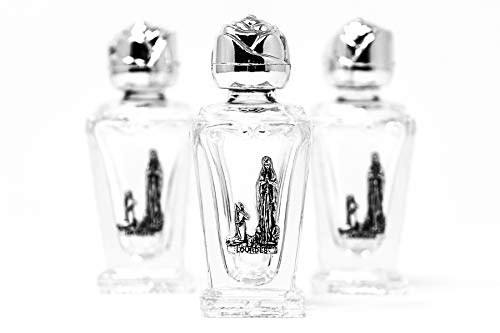 Catholic Gift Shop Ltd Relleno de Botellas de Agua de Lourdes con Lourdes Agua en un Conjunto de 3 Rosa Parte Superior Botellas (3 x re672)