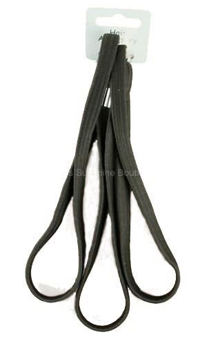 Allsorts® 3 Plain Black Elastics Long Black Elastics Headband