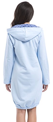 dn-nightwear Damen Bade- und Morgenmantel mit Kapuze - 2