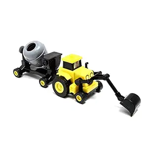 Unbreakable Operate Base Friction Power Construction Excavator Loader with Cement Mixer Toy for Kids Toddlers boy Children Toys Birthday Gifts for 2 3 4 5 6 7 8 Years Old Age