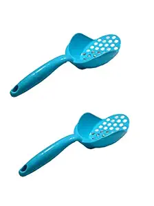 TAIYO PLUSS DISCOVERY Cat Litter Scoop, Size: (15X30 cm) (LXH), Cat Litter Scoop Cum Shovel with Long Handle and Cute Design Scooper for Cats & Dogs (Blue)