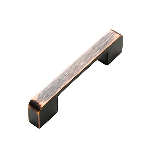 LINGJUN Einfache Amerikanische ORB-Dunkel-Bronze Zink-Legierung Schublade Schrank Tür Solide Pull Griffe Möbel Hardware (Rote Bronze, 96mm) LINGJUN Einfache Amerikanische ORB-Dunkel-Bronze Zink-Legierung Schublade Schrank Tür Solide Pull Griffe Möbel Hardware (Rote Bronze, 96mm)