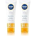NIVEA Sun UV Face Sensitive SPF 50 Cream (50ml), Sunscreen Protects Against UVA/UVB Rays and Premature Skin Ageing, Sun Cream for Sensitive Facial Skin (Pack of 2)