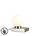 Produktbild QAZQA Modern Schreibtischleuchte / Tischleuchte / Tischlampe Stol stahl / nickel matt rund mit Touchfunktion Glas / Metall / Kugel / Kugelförmig / Rechteckig / E14 Max. 1 x 40 Watt Touch-funktion