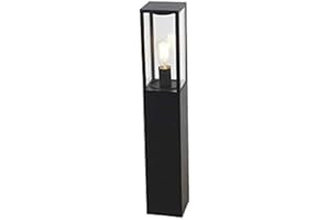 QAZQA - Industrie I Vintage I Industrie I Vintage I Outdoor-Stehleuchte I Stehlampe I Standleuchte I Lampe I Leuchte schwarz 80 cm IP44 - Charlois I Außenbeleuchtung - Aluminium Länglich - LED geeigne