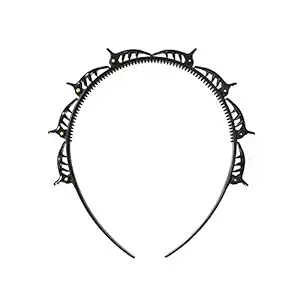 FAMEZA Headbands, Hair Clips for Girl and Lady, Barrettes for Thin or Thick Hair, Double Bangs Hairstyle Hairpin, Alligator Clips, for Makeup, Washing Face, Yoga, and so on packof 1