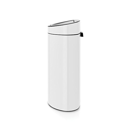 Brabantia 114984 Touch Bin New mit herausnehmbaren Kunststoffeinsatz, 40 L, Edelstahl, weiß, 32.8 x 48.3 cm - 2