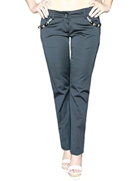 PANTALONE ELEGANTE DONNA DA GIACCA NERO COMODI STRETTI CLASSICO RASATO MODA LOOK ESTATE PASSEGGIATA UFFICIO SARAH...