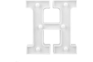 KOPPER-24 LED Deko Buchstaben - 22 cm A-Z - mit warmen Licht - Lampe beleuchtet Hinstellen Hochzeit Schriftzug Wort Love Home Batterie Lechtdeko Alphabet Ja Liebe Romantisch Wohnzimmer Bar Leuchtbuchstaben (H)