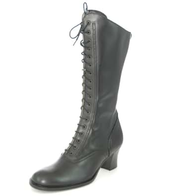 dirndl + bua Glattleder Stiefel in schwarz, Schuhgröße:38