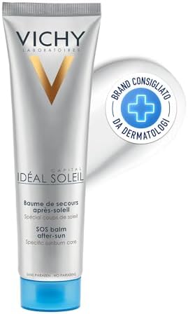 Vichy Capital Soleil, Balsamo Sos doposole, Pelle Intensamente Idratata, Sensore Bruciore Alleviato, Con Acqua Vulcanica di Vichy, Burro di Karité ed Estratto di Salice, 100ml