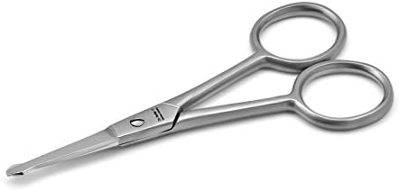 Otto Herder Nose &amp; Ear Hair Scissors | INOX Stainless steel - Rounded blades - made in Germany - plus a free Crystal Nail File
