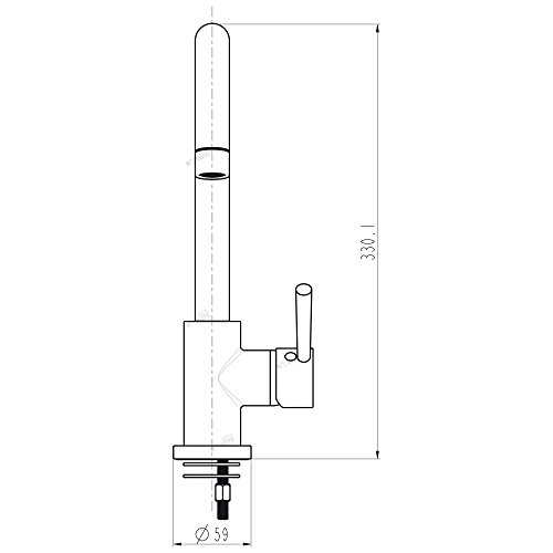 Spültischarmatur Wasserhahn Küche Spülbecken Spültisch Armatur Edelstahl Finish, matt gebürstet Küchenarmaturen Waschtischarmatur Waschbecken Einhebelmischer - 4