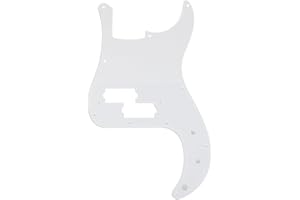Musiclily Pro 10 Löcher P Bass Pickguard P-Style Bässe Schlagbrett für MIJ Fender Japan 4-Saiter Precision Bass,1 lagig Weiß