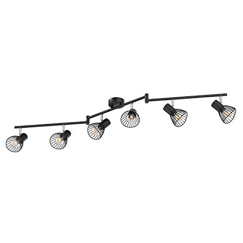Uchrolls Foco LED para techo I 6 vías lamparas de techo led I Luz de techo I Orientable y giratoria, apto para cocina, sala de estar y dormitorio(incluye 6X 4W bombillas LED E14)