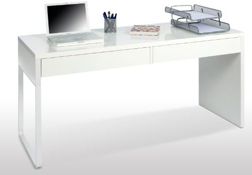 Milan White Gloss Computer Desk