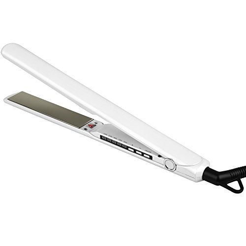 Flat Iron Hair Straightener Hair Style Molain ENM-872S Titanium Plated Heating Straightening Iron with UK Plug (White)