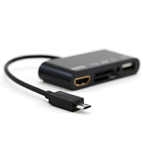 CSL – MHL Micro USB zu HDMI Adapter / Kabel | 5in1 | MHL (OTG) zu HDMI / USB Schnittstelle / externer Cardreader (Kartenlesegerät) | zum synchronisieren von Smartphone / Tablet auf Fernseher / Smart TV / Monitor / Beamer | Samsung Galaxy S3, S4, Galaxy Note 2, Note 3 | Gerät muss OTG / MHL fähig sein - 2