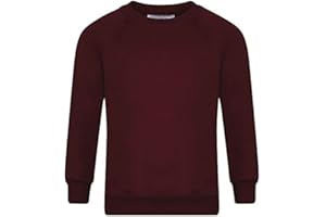 STAR FASHION New Kids Unisex School Uniform Jumper for Girls/Boys Long Sleeve Solid Style Crew Round Neck Sweatshirt Kid’s Sweater Ages 2-14 Years