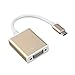 Produktbild Swiftswan Type C USB3.1 zu VGA Adapter USB-C zu VGA Stecker Golden Digital Hub