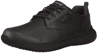 Skechers Delson-Antigo, Baskets Homme, Noir (Black Leather Bbk) , 43 EU