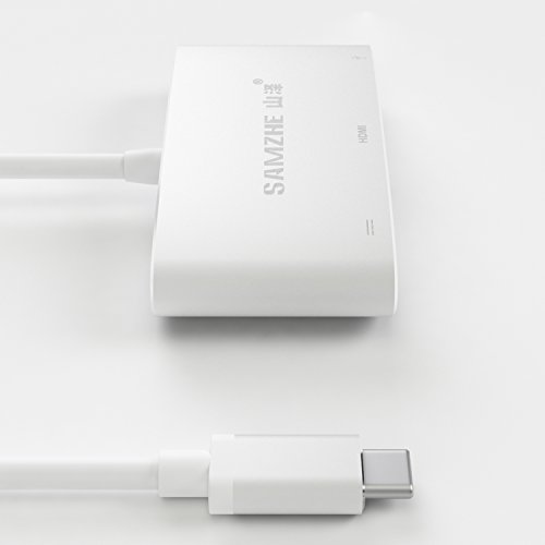 [4Kx2K UHD] Aluminium USB3.1 Multiport Typ C auf HDMI / USB3.0 Ein weiblicher / Typ-c Buchse Adapter, USB C HUB mit Stromversorgung für Macbook 12in 2015/2016, MacBook Pro 2016, Google Chromebook Pixel 2015 - 8